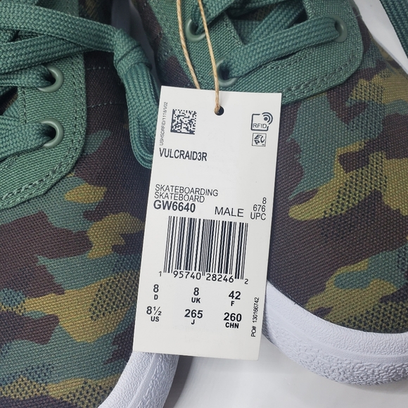 Adidas Vulc Raid3r Skateboarding Shoes - GW6640 'Camo' - Picture 3 of 9